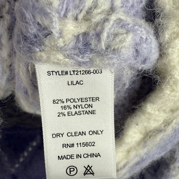 Lush Women's Purple Nordic Long Sleeves Crew Neck Pull Over Sweater Size L NWT - Picture 8 of 9